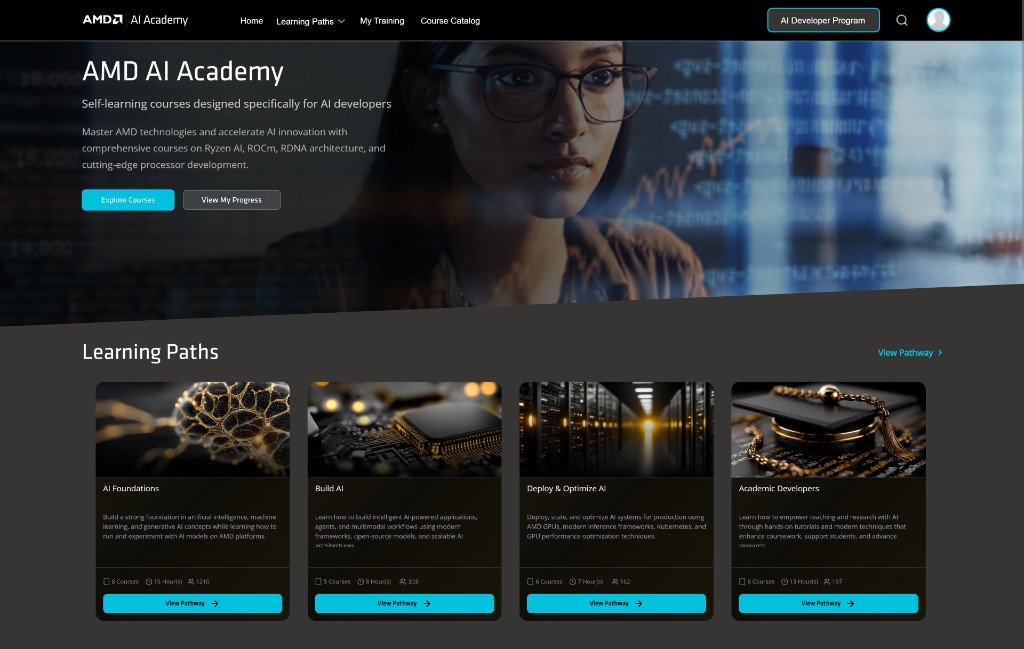 Developer learning with AMD AI Academy