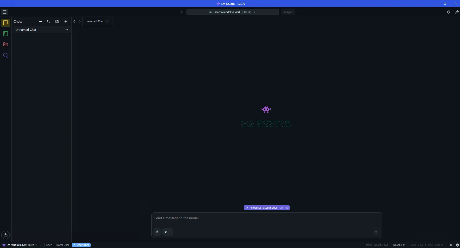 LM Studio Initial Screen