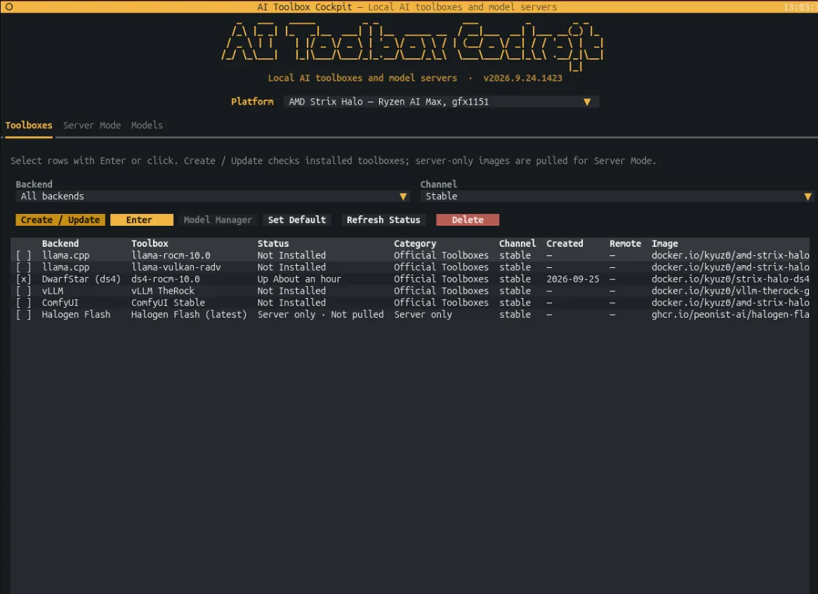 Selecting the ds4 toolbox in ai-toolbox-cockpit