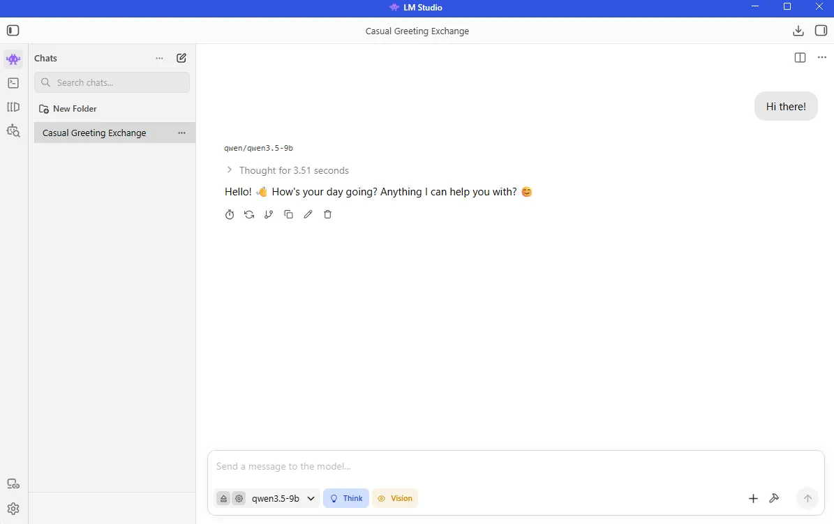 Chatting with $model_name on LM Studio
