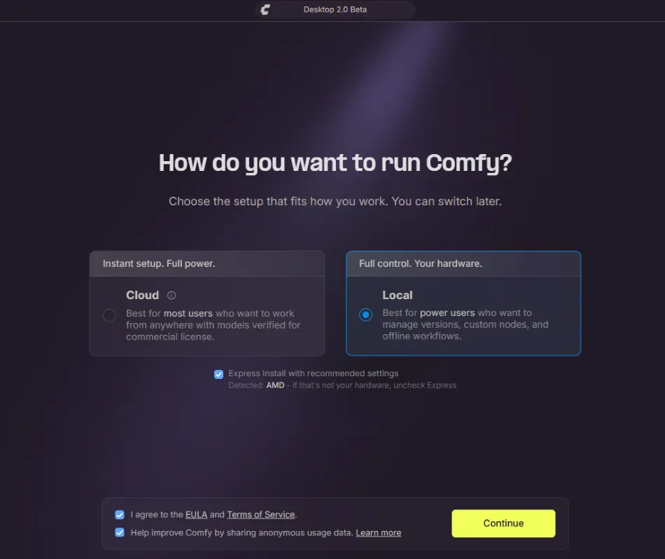ComfyUI Desktop Launcher and Installer