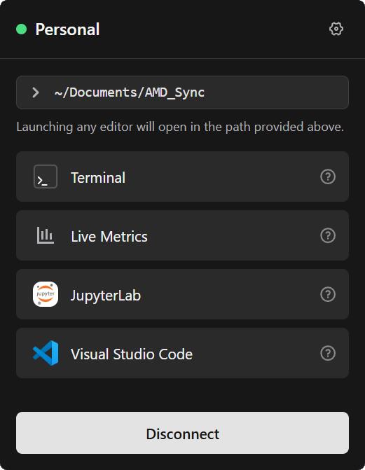 AMD Sync home view with its five user experience components
