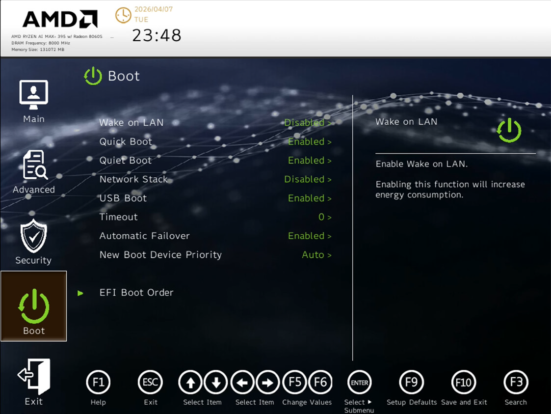 BIOS Boot menu