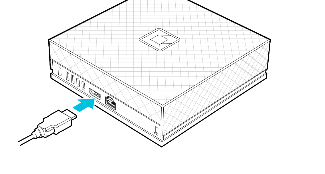 Connecting a display via HDMI to the HDMI port at the rear of the system
